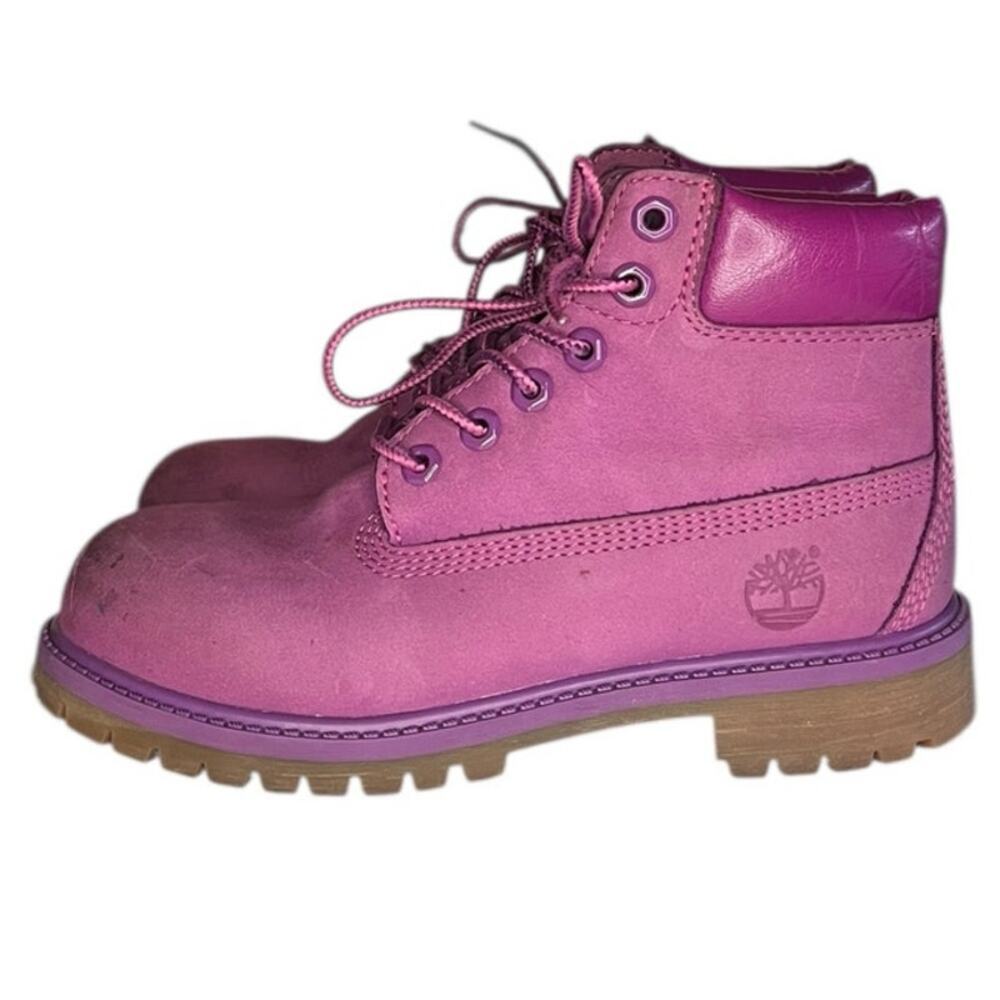 Timberland Girls Premium 6-Inch Combat Boots Prism Pink Size 1